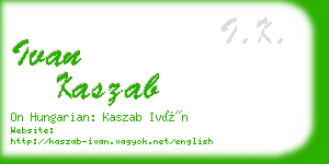 ivan kaszab business card